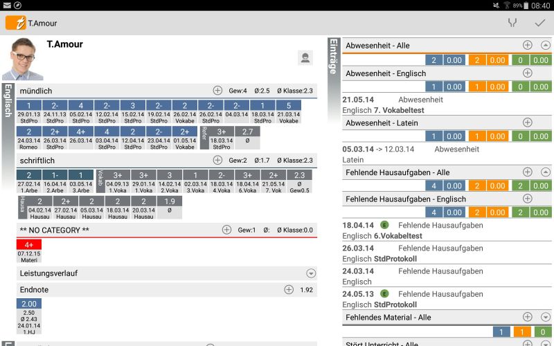 Einträge Screenshot