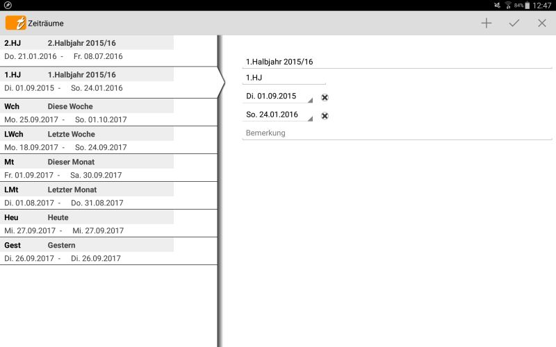 Zeiträume Screenshot