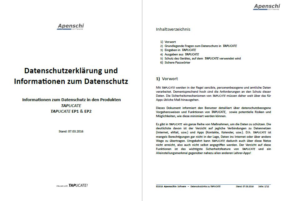 Datenschutz TAPUCATE Cover